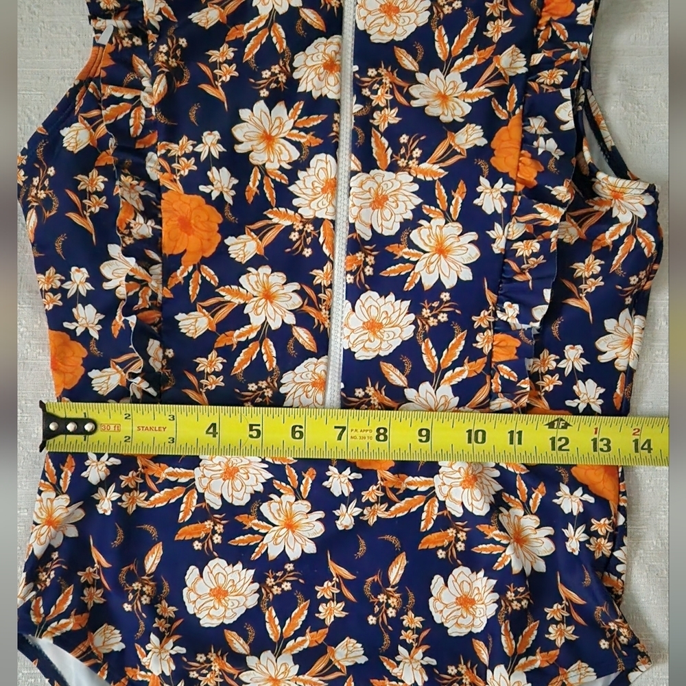 Floral Navy Women Size L  One Piece Swimsuit - Picture 5 of 6